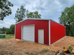red iron steel buildings