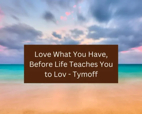 Love What You Have, Before Life Teaches You to Lov - Tymoff
