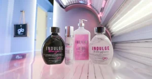 Cooling indoor tanning lotion